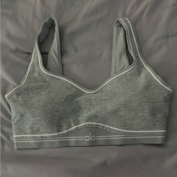 ALO Yoga Gray Sports Bra and Hoodie Set - Picture 2 of 4